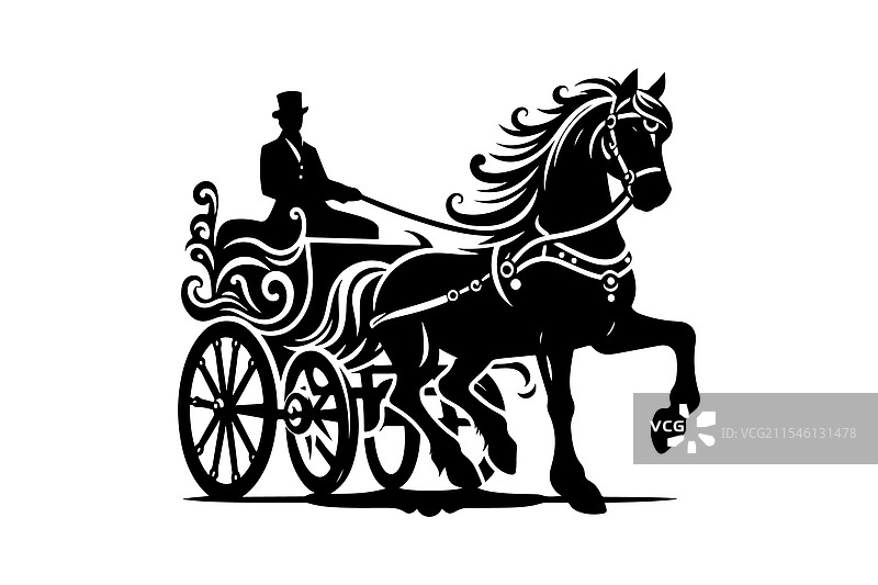 优雅马车轮廓包图片素材