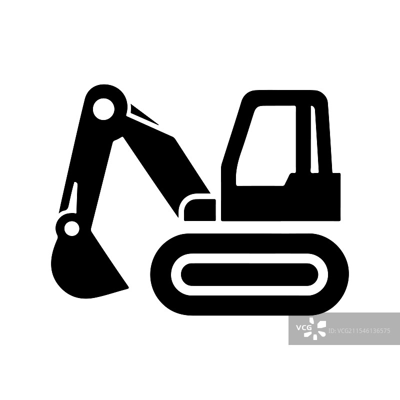 专业挖掘机剪影图片素材