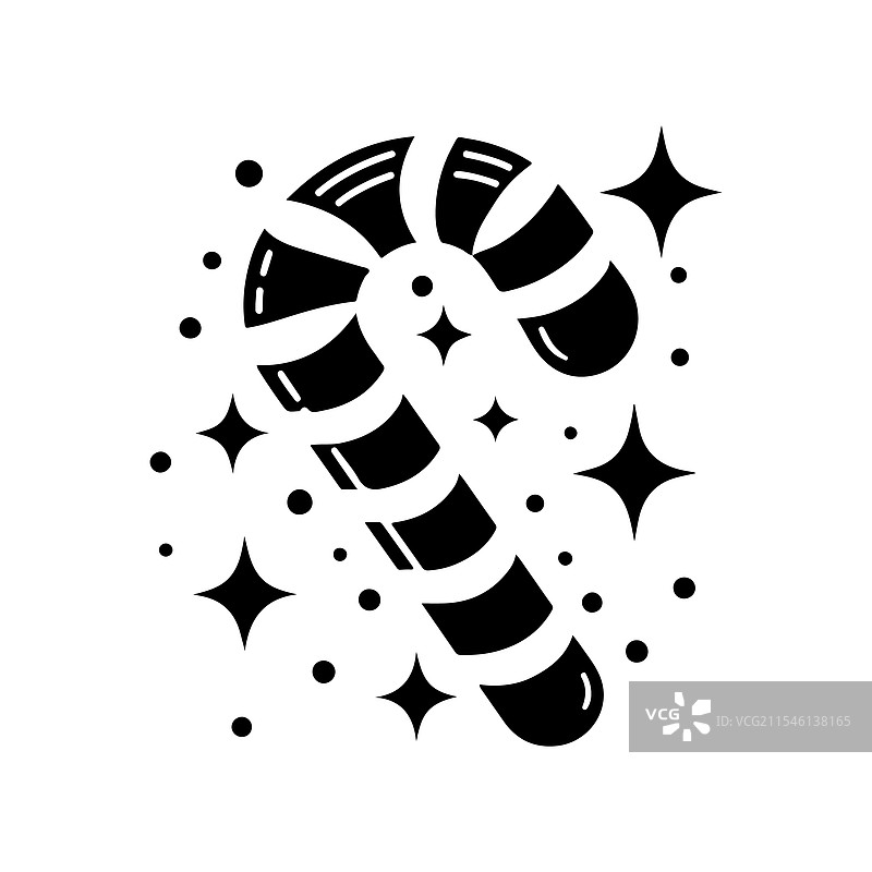 节日的优质糖果手杖剪影图片素材