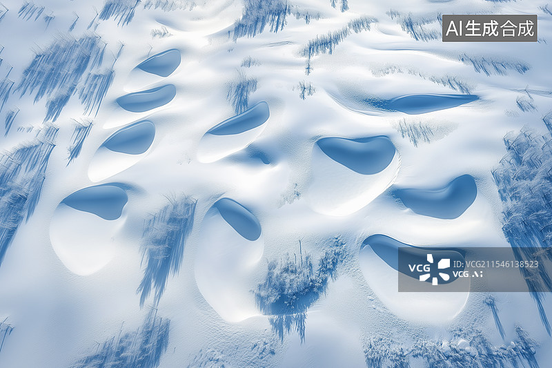 【AI数字艺术】雪覆山脉场景图片素材