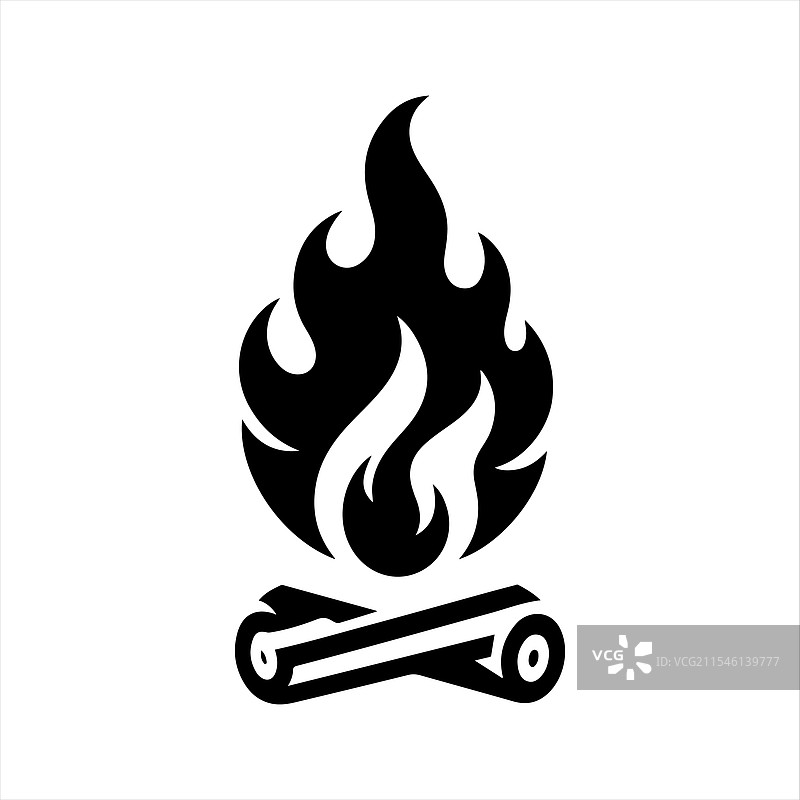 清晰的火焰剪影，适用于T恤和海报图片素材