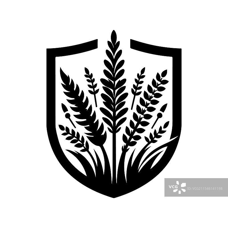 优雅的石南花剪影植物图案图片素材