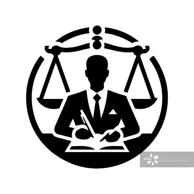 专业法律剪影图标 AI 生成图片素材