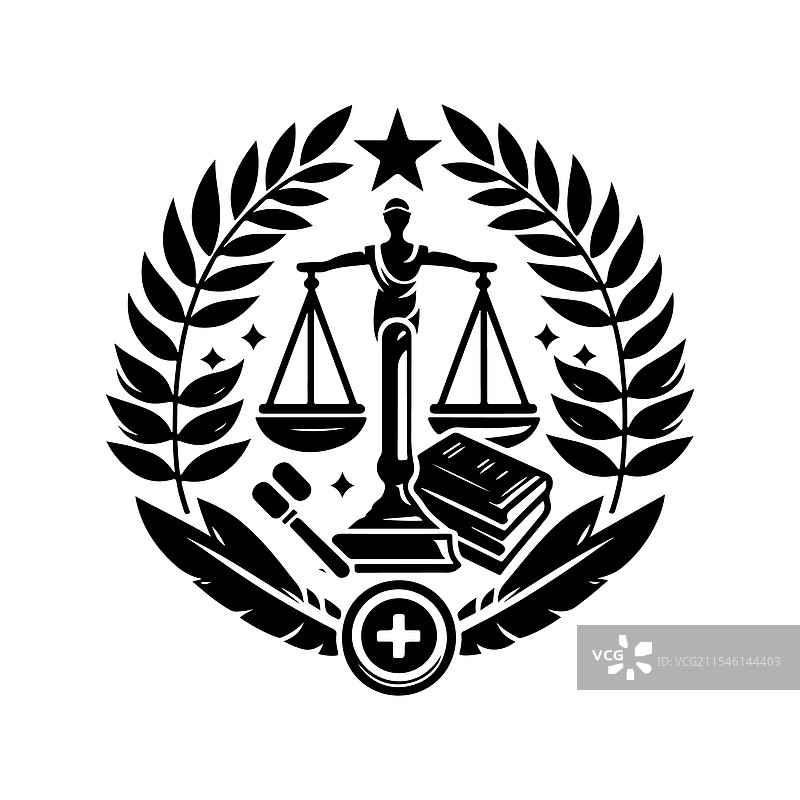 专业法律剪影图标 AI 生成图片素材