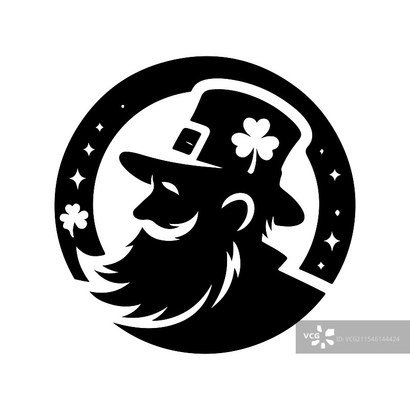 圣帕特里克节的妖精剪影图片素材