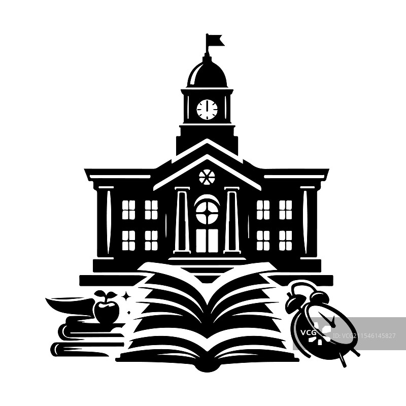 学校剪影 - 适合教育用途图片素材