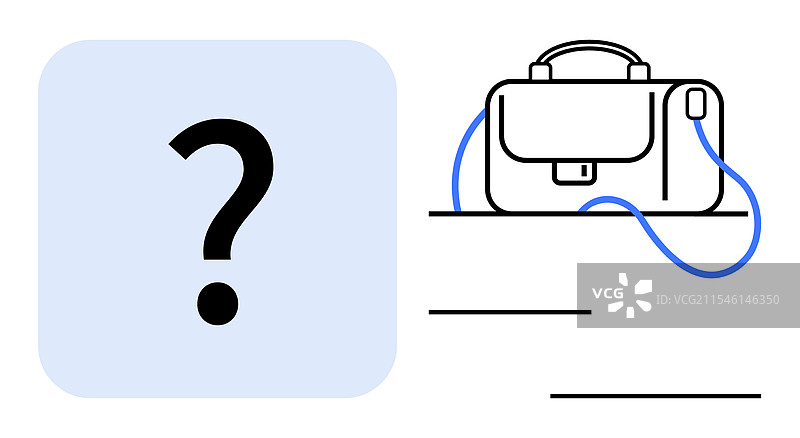 神秘的问号和公文包图片素材