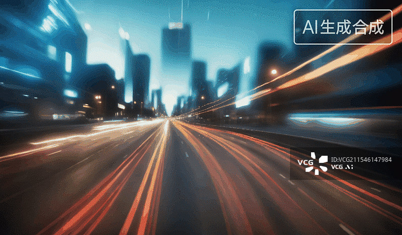 【AI数字艺术】城市夜景图片素材