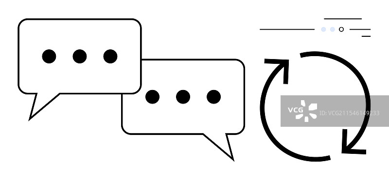 带省略号和圆形箭头的对话气泡图片素材