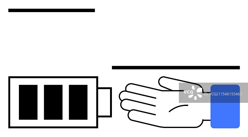 手接收来自电池的充电表示图片素材