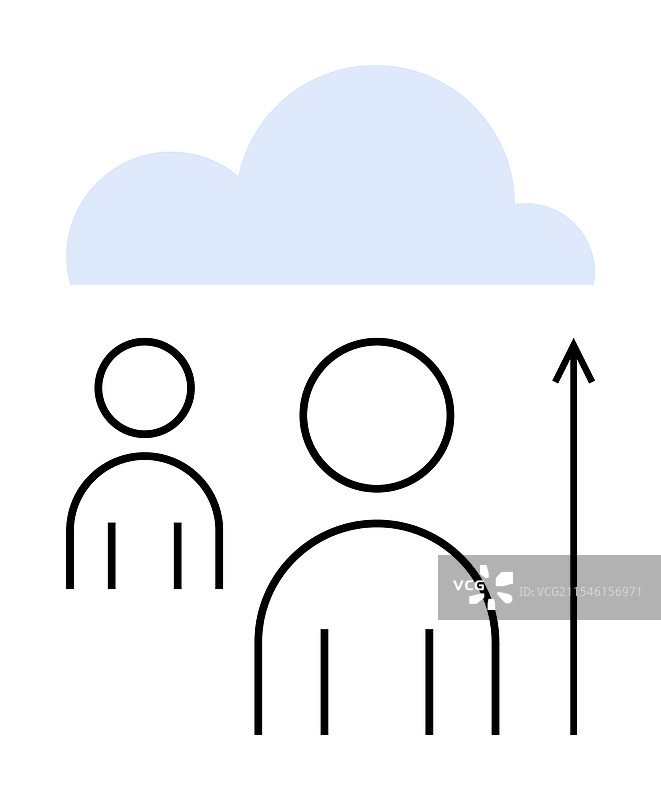 在一个下方的图形中象征着成长和雄心的数字图片素材