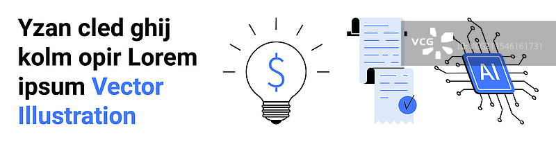 创意概念灯泡与财务文件图片素材