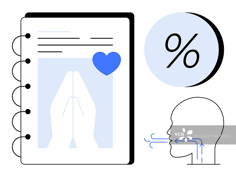 带有祈祷手势的健康文档图片素材