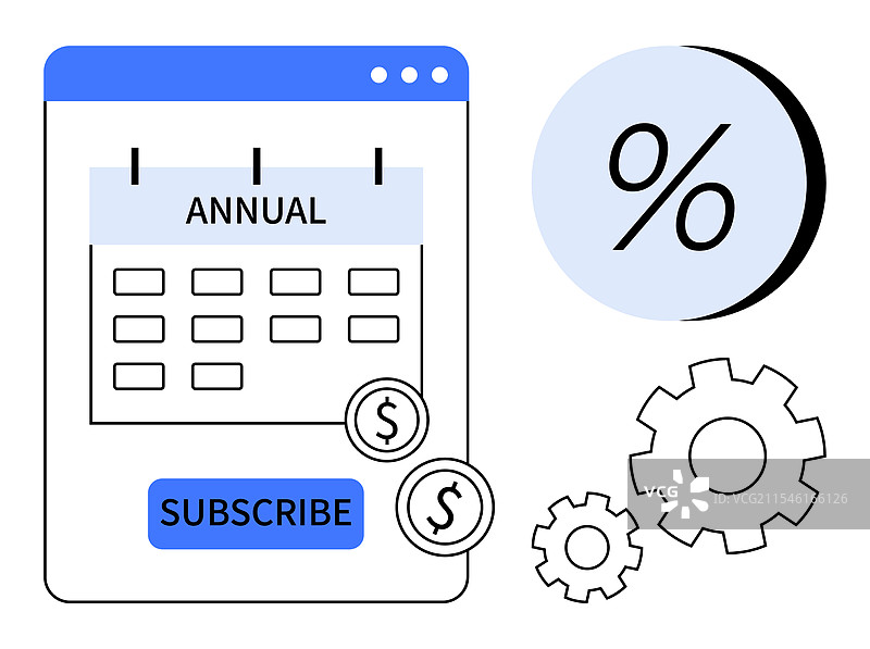 年度订阅付款概念与日历图片素材