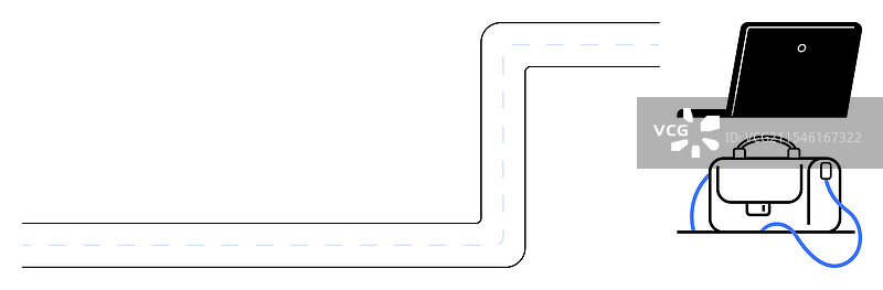 数字游牧生活方式：一台笔记本电脑的旅程图片素材
