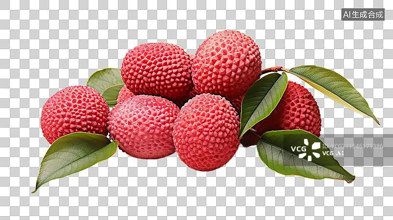 【AI数字艺术】新鲜红荔枝特写 饱满多汁的荔枝图片素材