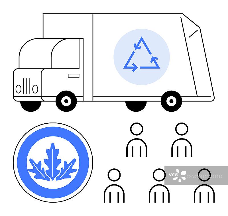 回收卡车在社区收集垃圾图片素材