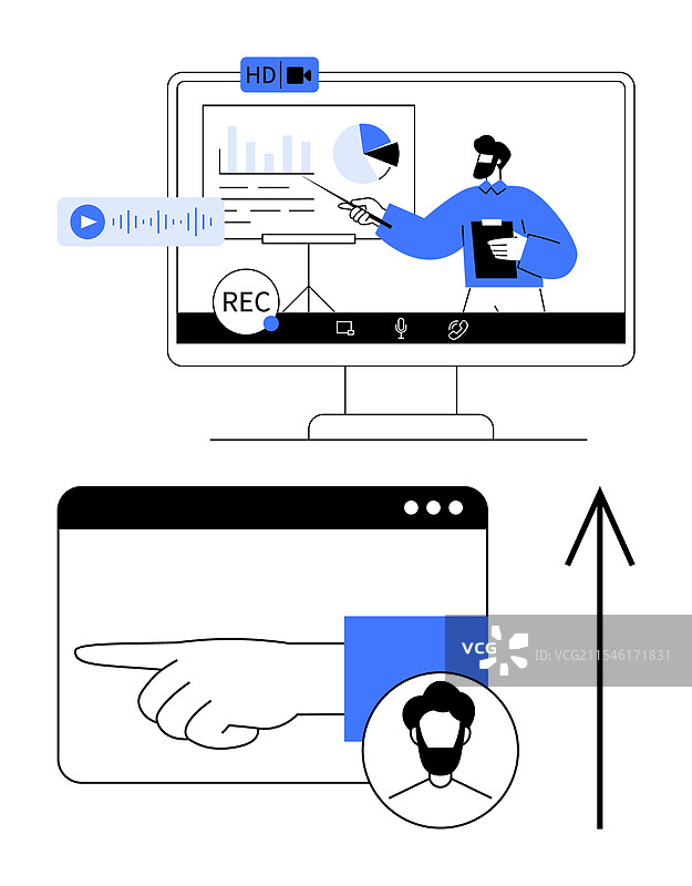 虚拟演示和互动网络研讨会与图片素材