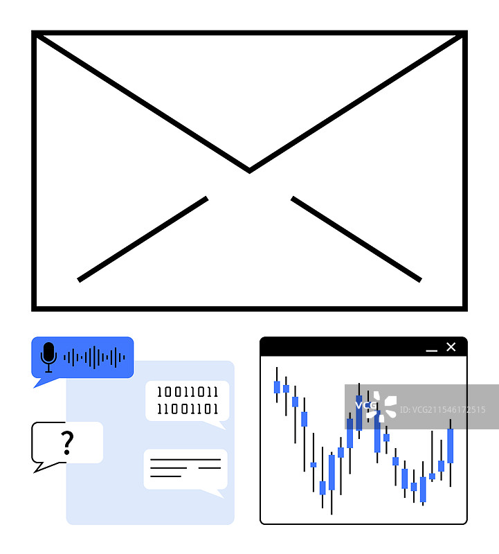 数字通信和分析展示与图片素材
