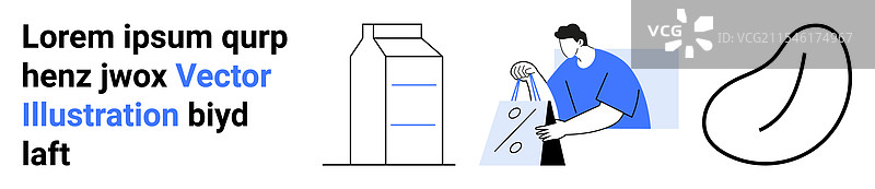 环保的杂货购物与牛奶盒图片素材