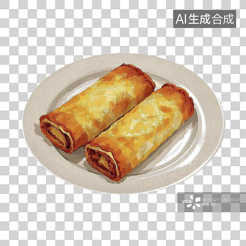 【AI数字艺术】清明节春卷免抠设计素材图片素材