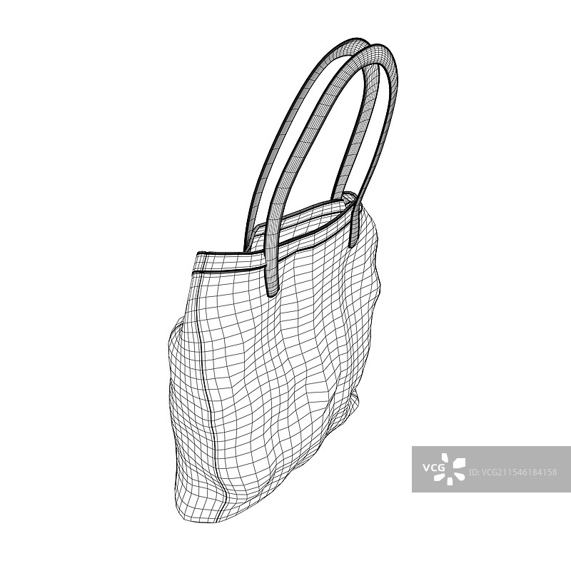 女装时尚包购物袋线框图图片素材