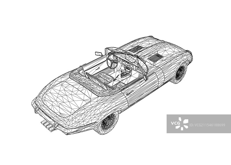 豪华敞篷车成人涂色页图片素材