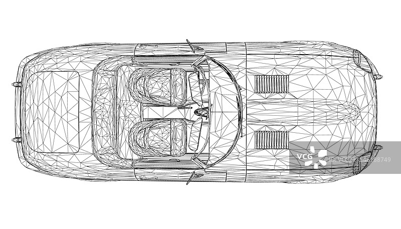 豪华敞篷车成人涂色页图片素材