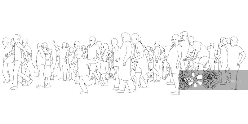 不同肤色的人群轮廓图片素材