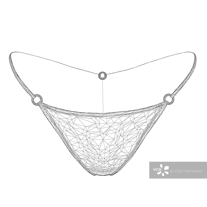 黑线勾勒出的女性内裤线框图图片素材