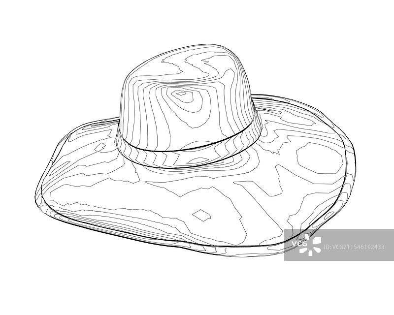 轮廓夏季帽子，海滩防晒帽图片素材