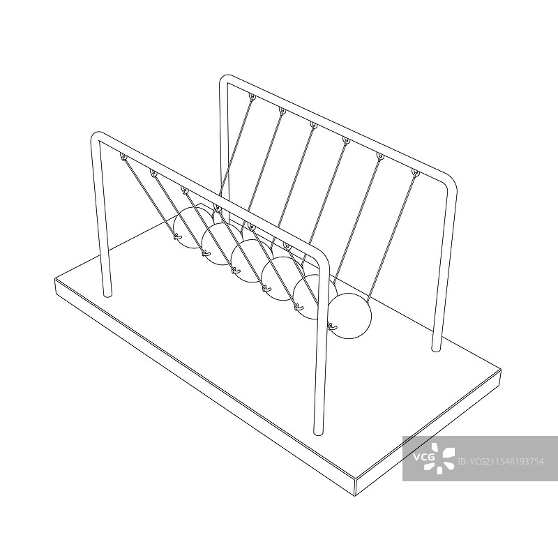 牛顿的动能摆的轮廓图图片素材