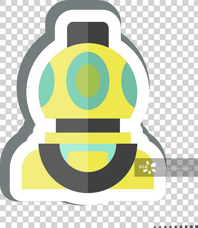 与潜水相关的潜水头盔贴纸图片素材