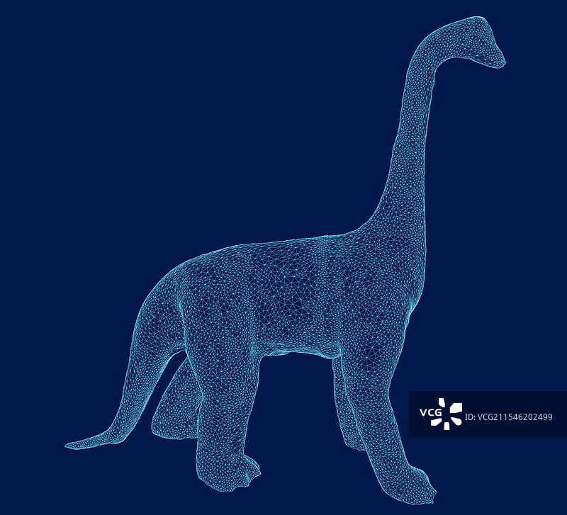 腕龙线框3D模型图片素材