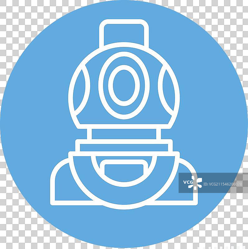 与潜水相关的蓝色潜水头盔图标图片素材