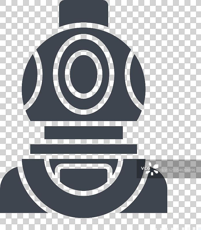 与潜水相关的潜水头盔图标符号图片素材