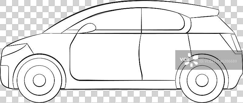 现代紧凑型掀背车的轮廓图片素材