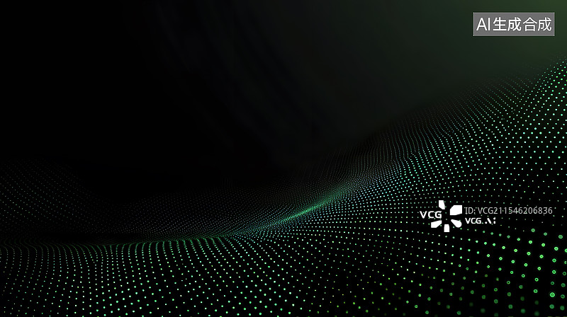 【AI数字艺术】绿色矩阵科技感背景图片素材