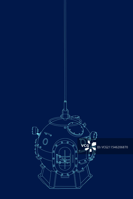 水下深海舱的轮廓图片素材