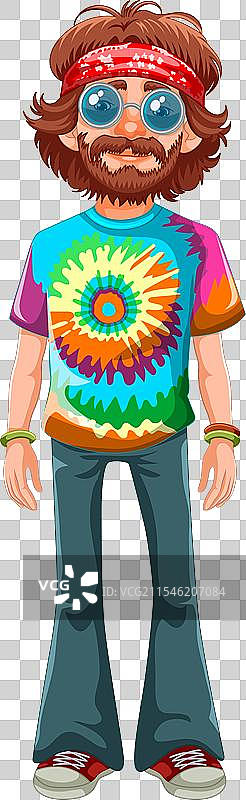 1970年代嬉皮士的多彩风格图片素材