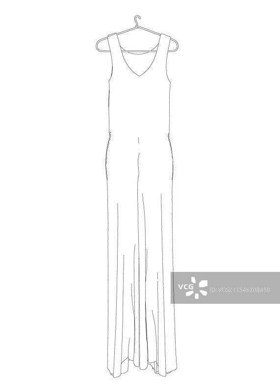 长款女裙的轮廓挂在一个地方图片素材
