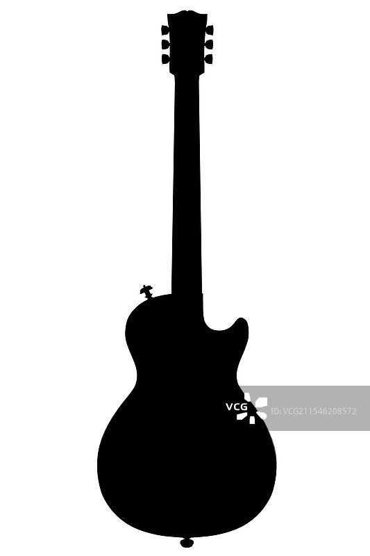 电吉他轮廓在白色背景上图片素材