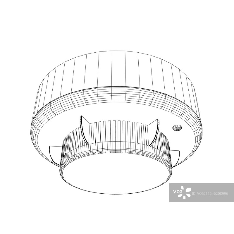烟雾探测器线框图 火灾 烟雾 碳图片素材