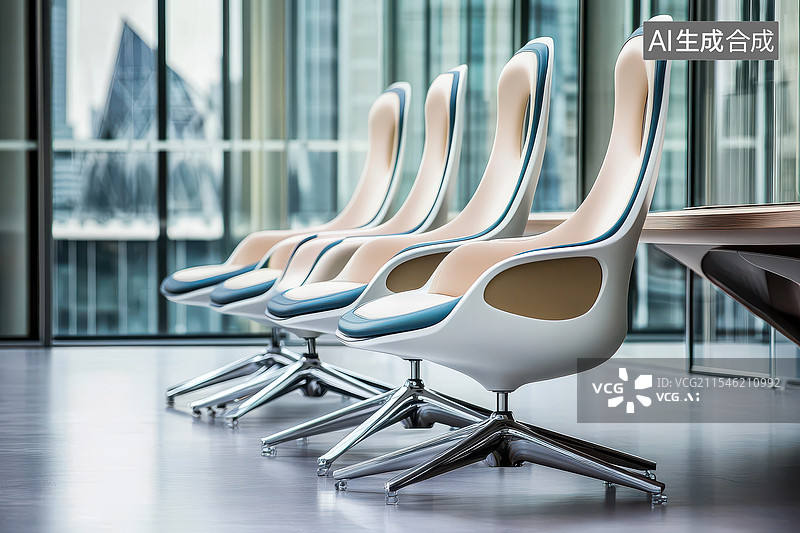 【AI数字艺术】成排的办公椅图片素材