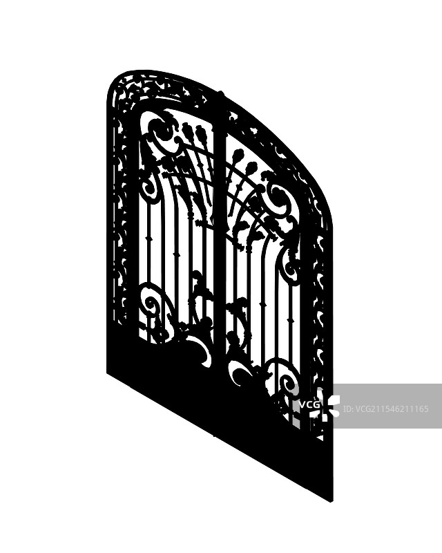 经典大门装饰设计轮廓细节图片素材