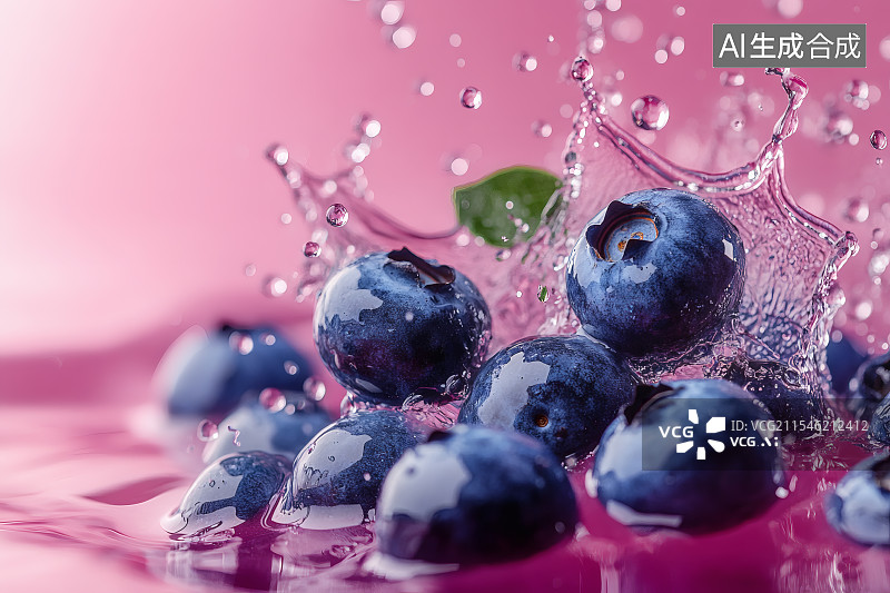 【AI数字艺术】蓝莓果汁饮料广告背景图图片素材