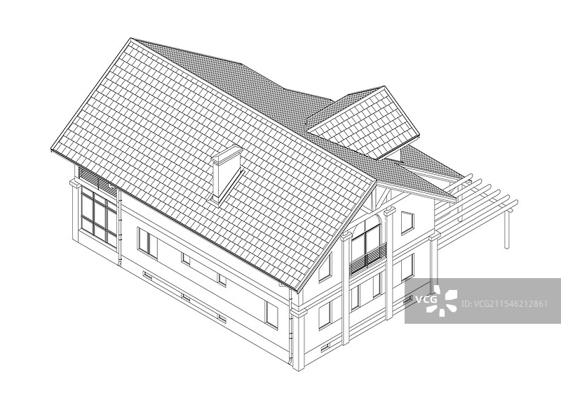 郊区住宅模型图纸图片素材