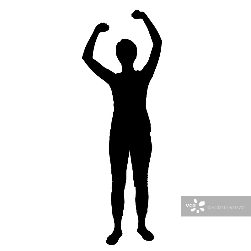 轮廓快乐的女人大声笑出声图片素材