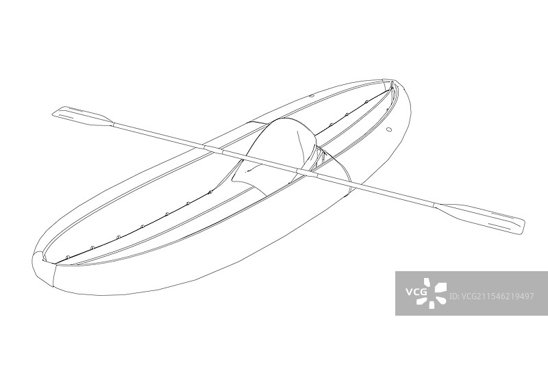 卡通风格的脚踏充气船轮廓图片素材
