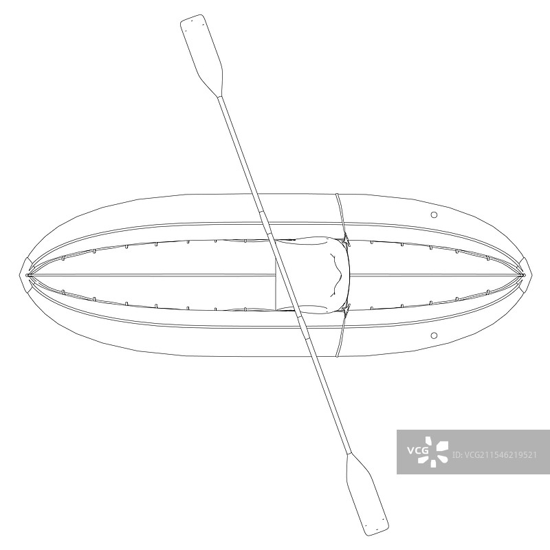 卡通风格的脚踏充气船轮廓图片素材